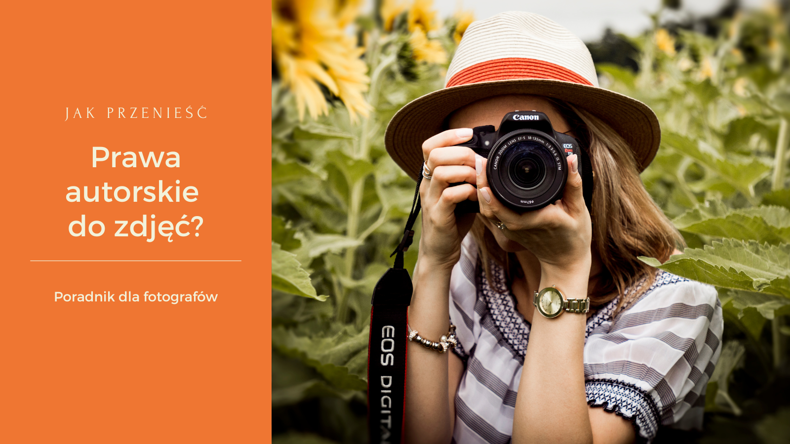 Dziewczyna trzyma aparat okładka do wpisu o przeniesieniu praw autorskich do zdjęć