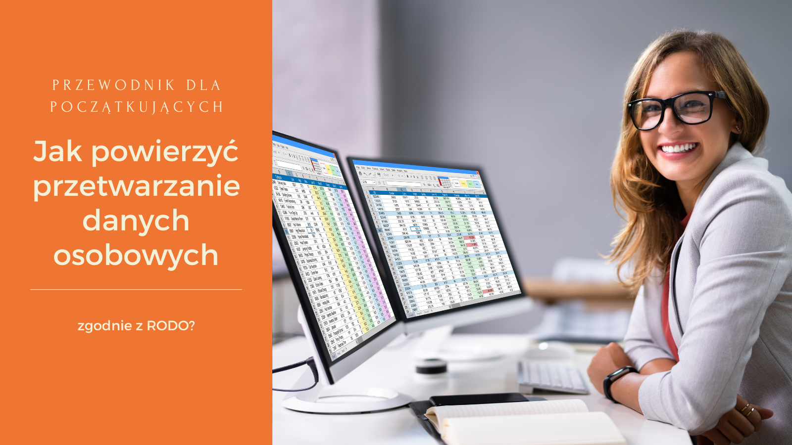 Księgowa pracuje przy monitorze okładka do wpisu o powierzeniu przetwarzania danych osobowych