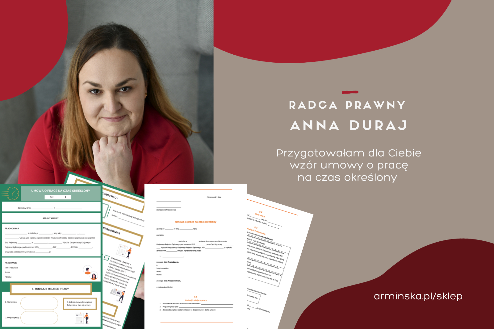 Radca prawny Anna Duraj z kancelarii armińska radcowie prawni prezentuje umowę o pracę na czas określony obrazek do produktu