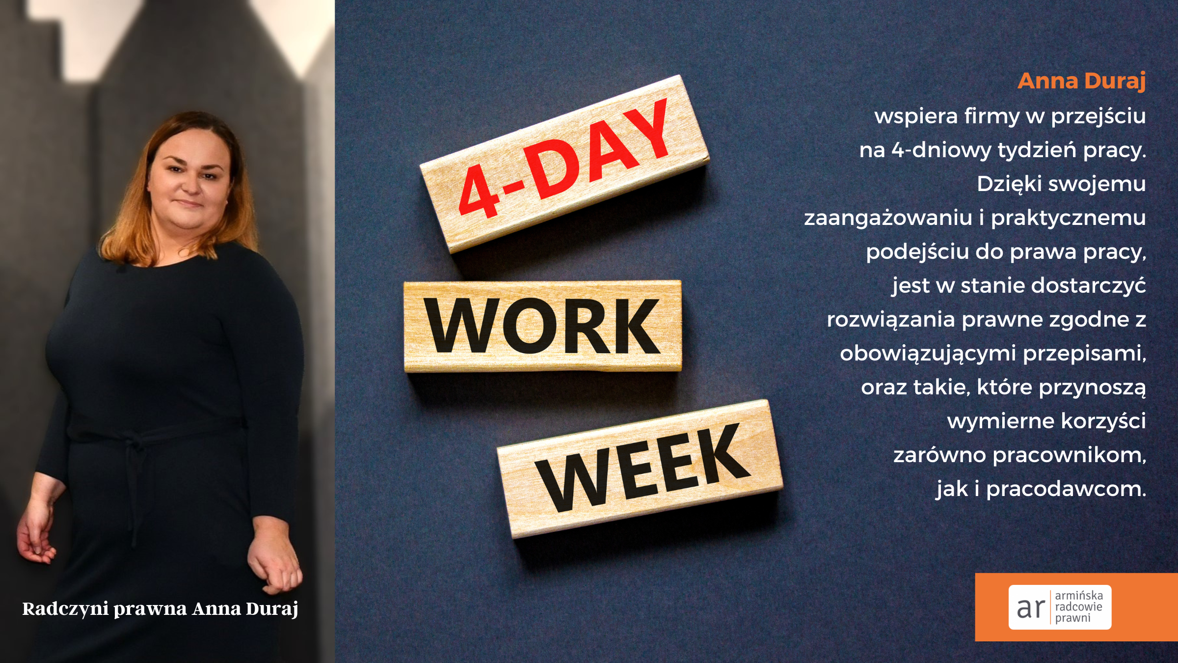 Anna Duraj radca prawny 4 dniowy tydzień pracy usługa prawna