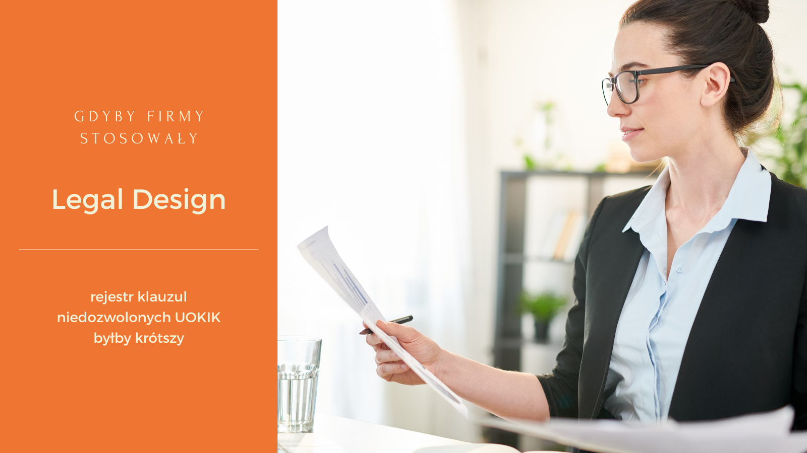 okładka do wpisu legal design a uokik kobieta czyta dokument