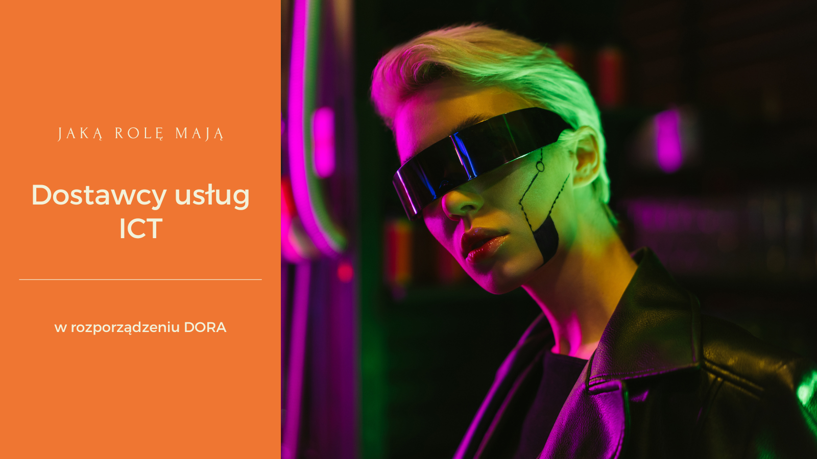 Kobieta w futurystycznych okularach usługi ICT DORA